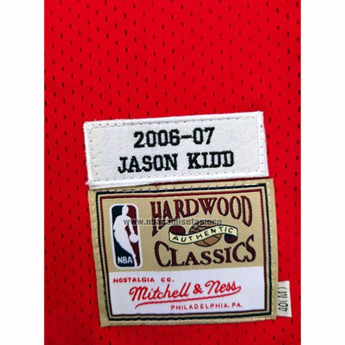 Camiseta Brooklyn Nets Jason Kidd NO 5 Hardwood Classic Throwback Rojo